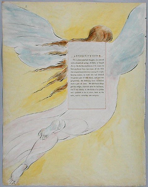 The Fatal Sisters、The Poems of Thomas Grey、1797-98のデザイン68（紙にペンとインクが付いたトイレ） 作： ウィリアム・ブレイク