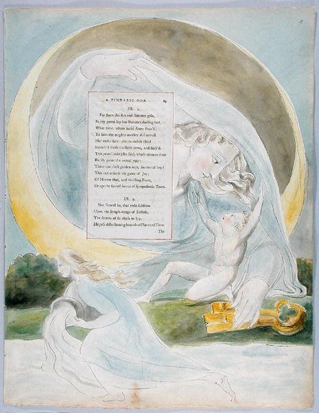 The Progress of Poesy、design 49 from The Poems of Thomas Gray、1797-98（wc with pen＆black ink on paper） 作： ウィリアム・ブレイク
