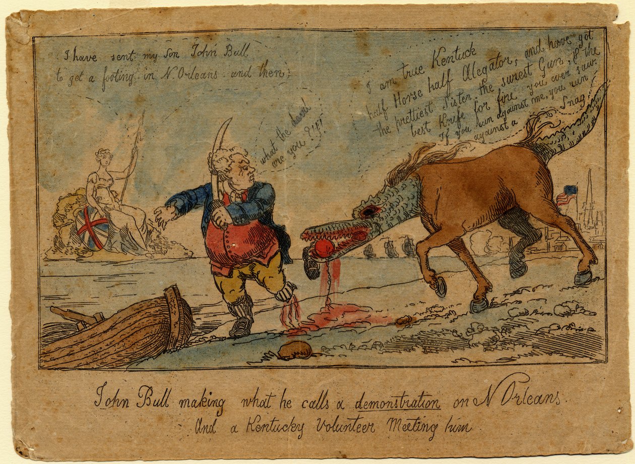 ジョン・ブルは彼がデモンストレーションと呼ぶものを作っている、c.1815（手描きのエッチング） 作： ウィリアム・チャールズ