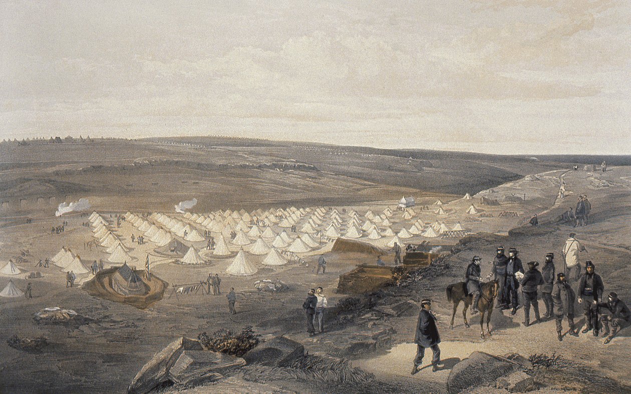 1855年のセバストポル前の海軍旅団のキャンプ 作： ウィリアムクリミアシンプソン