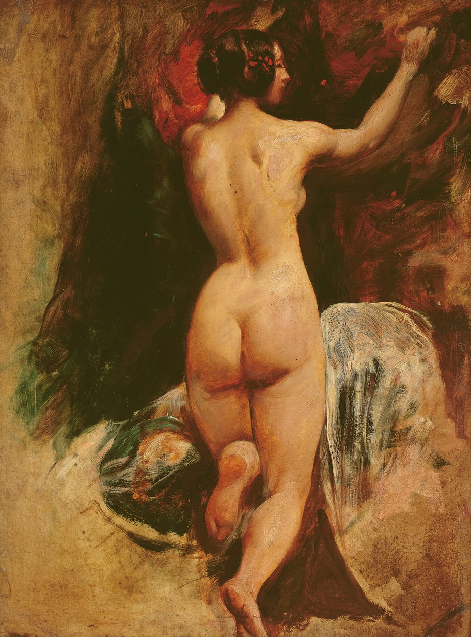 後ろから見た女性のヌード、c.1835-40 作： ウィリアム・エティ