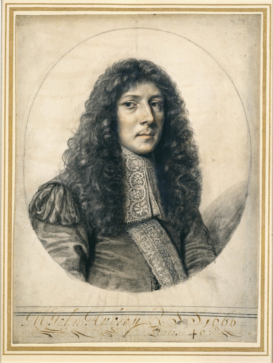 ジョンオーブリーの肖像、1666年（紙に黒鉛とチョーク） 作： ウィリアム・ファイソーン