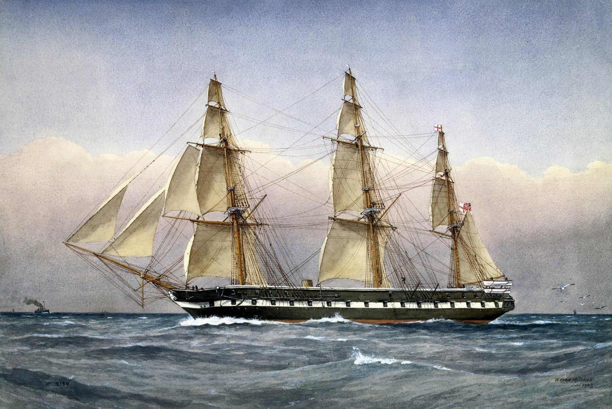 HMSグラスゴーアットシー（1861年、1903年）（紙にトイレ） 作： ウィリアムフレデリックミッチェル