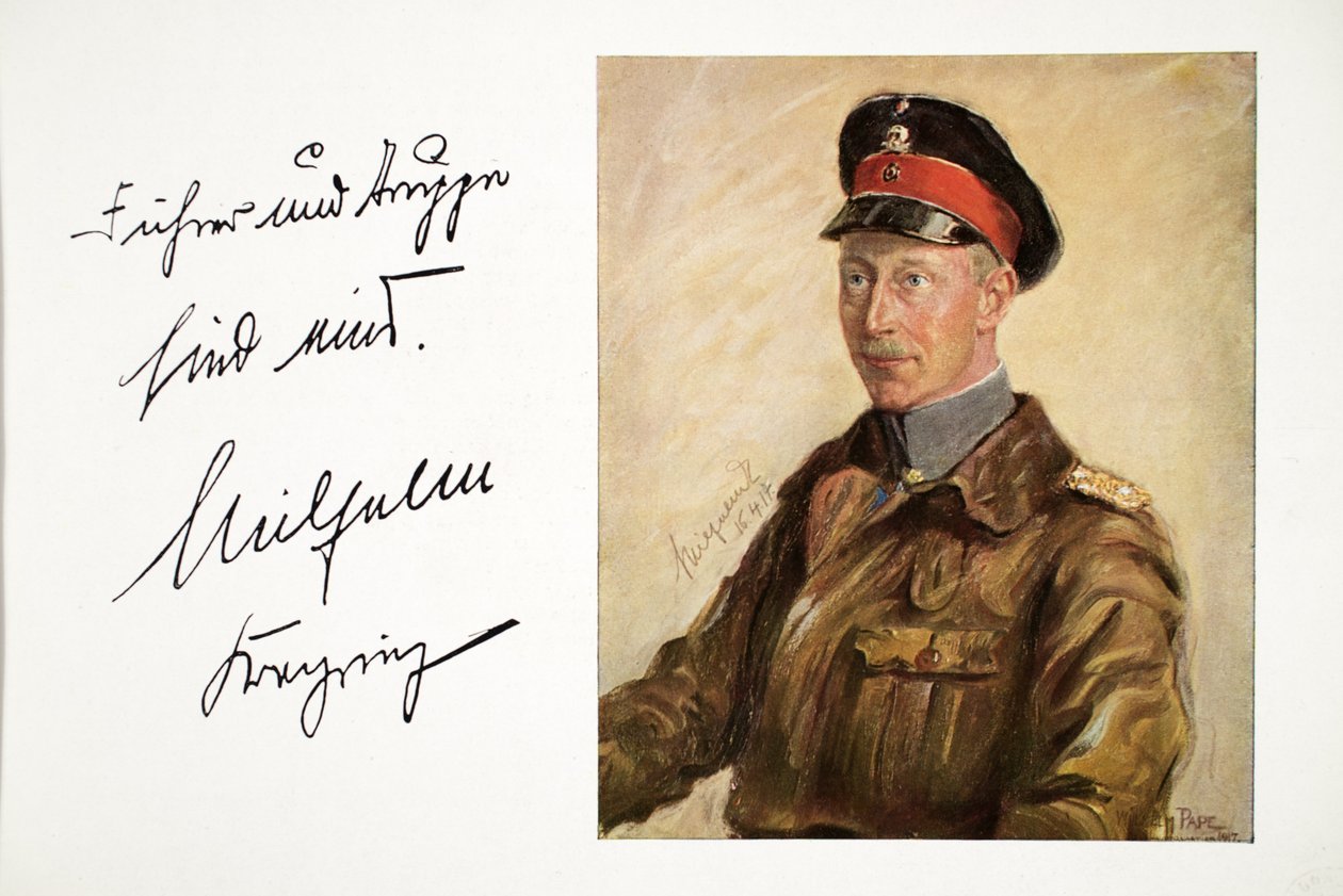 ウィリアム、ドイツの皇太子殿下の軍服、パブ。 1917年4月16日（カラーリトグラフ） 作： ウィリアム・フリードリヒ・ゲオルグ・パプ