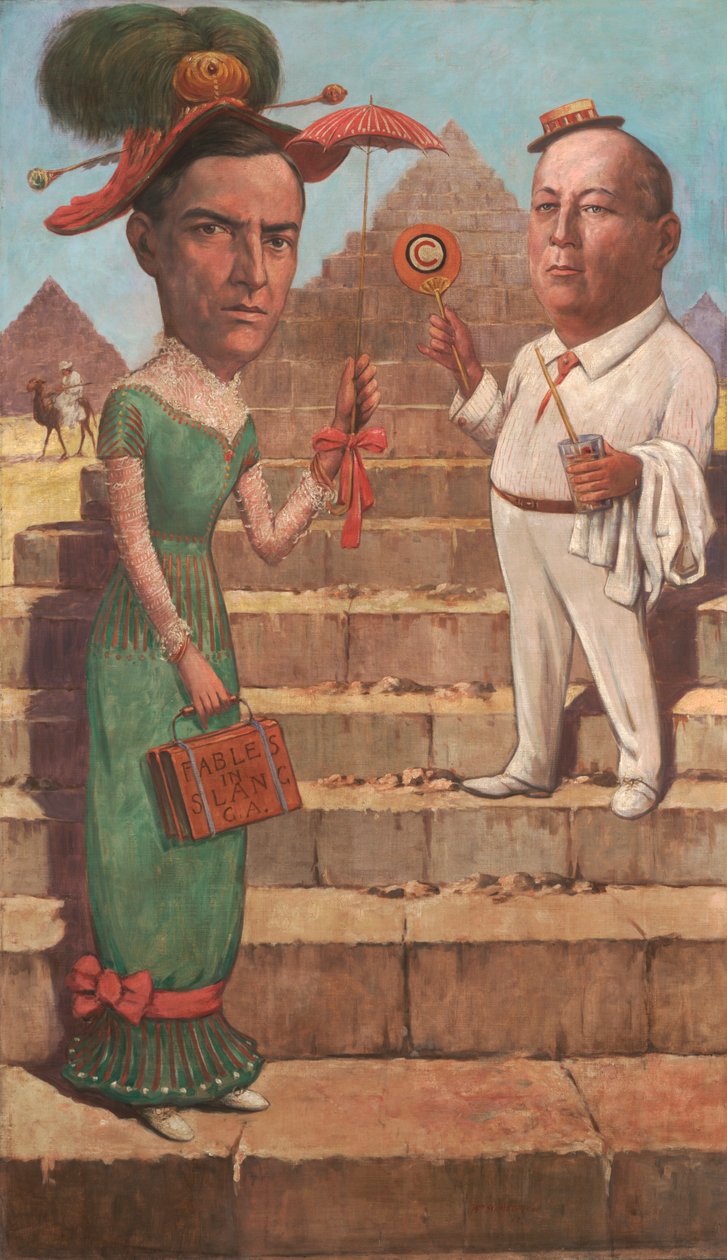 ジョージ・エードとオーソン・コリンズ・ウェルズの風刺画、1912年9oil on canvas） 作： ウィリアム・ハーマン・シュメットゲン