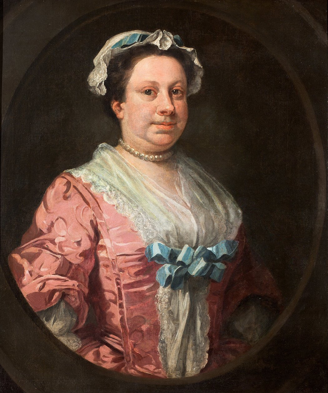 アーティストの姉妹、アン・ホガース（1701-1771）またはローズタフタの女性の肖像 作： ウィリアム・ホガース