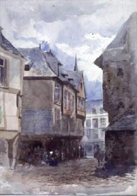 フランス、ディナンの街路（図） 作： ウィリアム・リンネ・ケイシー