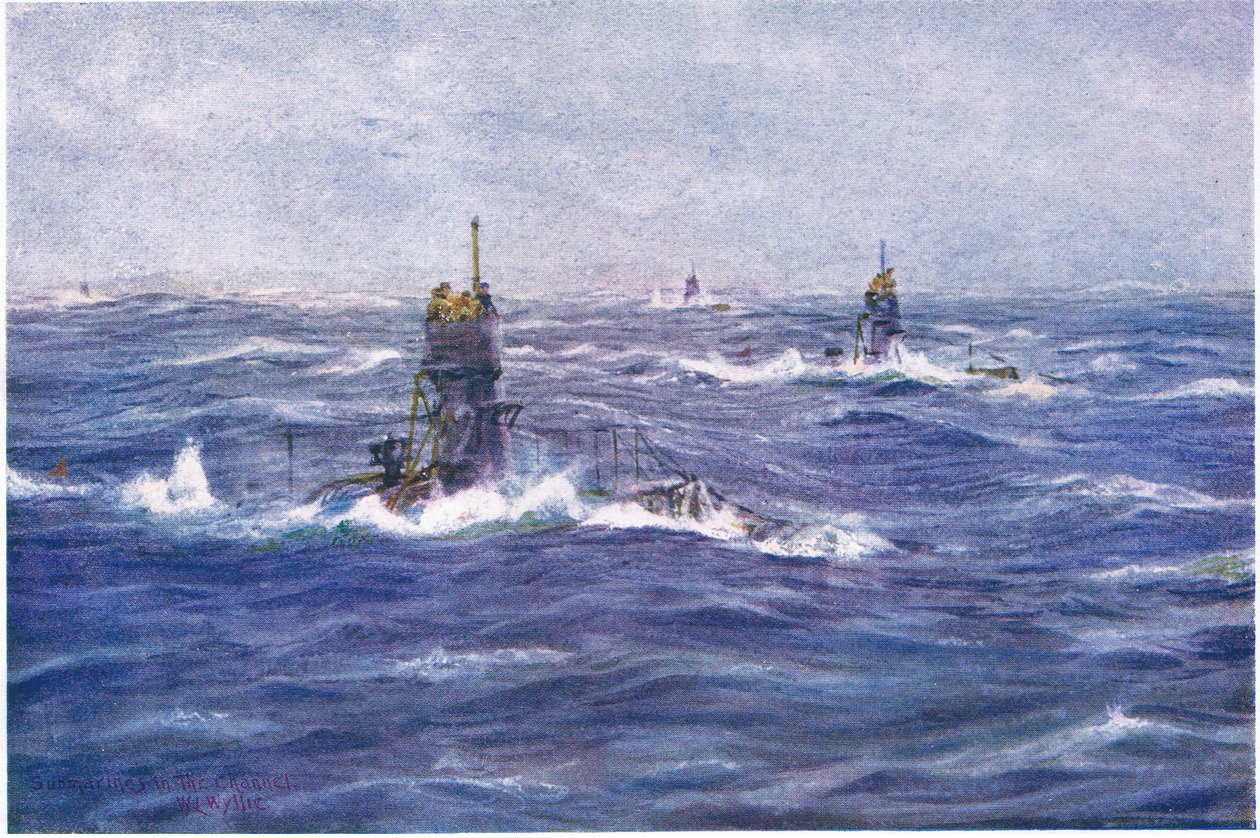 チャンネルの潜水艦、1915 作： ウィリアムライオネルワイリー