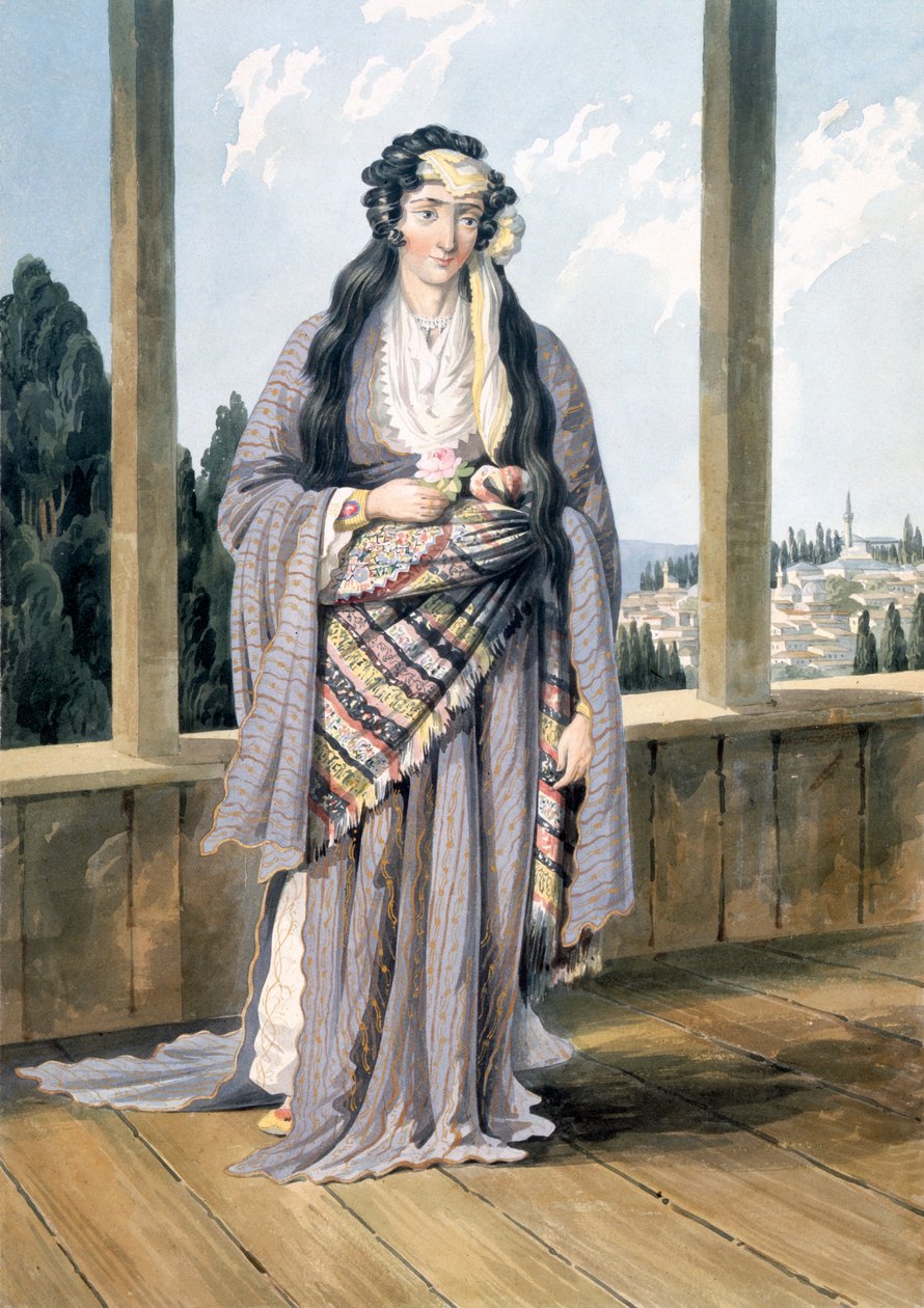 コンスタンティノープルのアルメニア人女性、1823年（紙と鉛筆） 作： ウィリアム・ペイジ