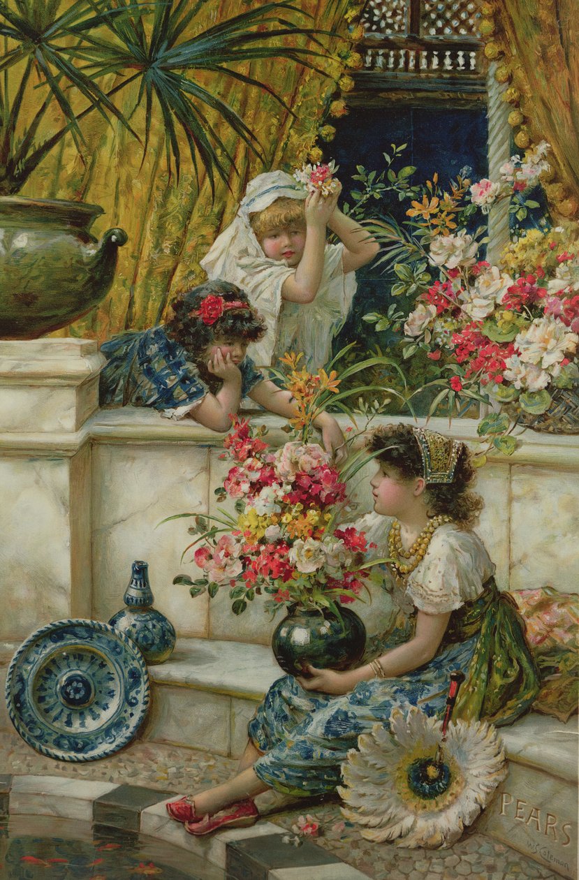 西洋の花、梨年次から、1895 作： ウィリアムスティーブンコールマン