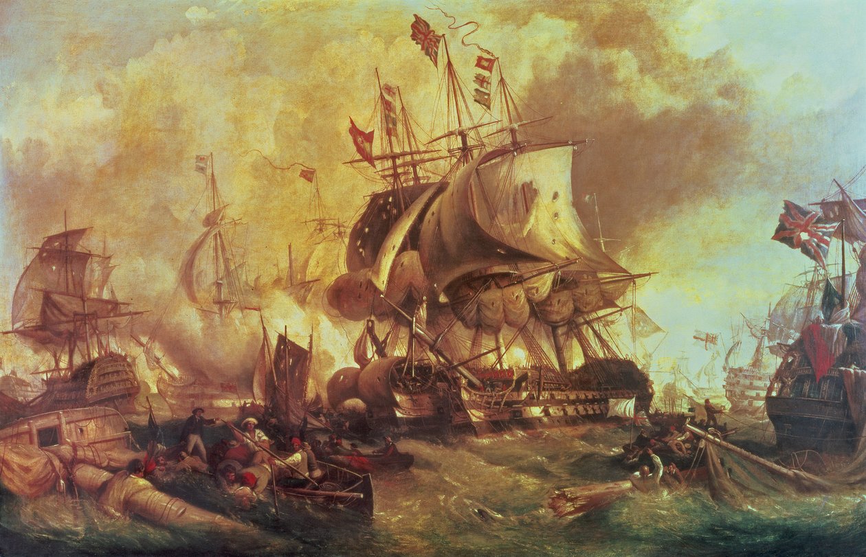 トラファルガーの戦い、1805年、1848年頃キャンバスに油彩 作： ウィリアム・スチュアート