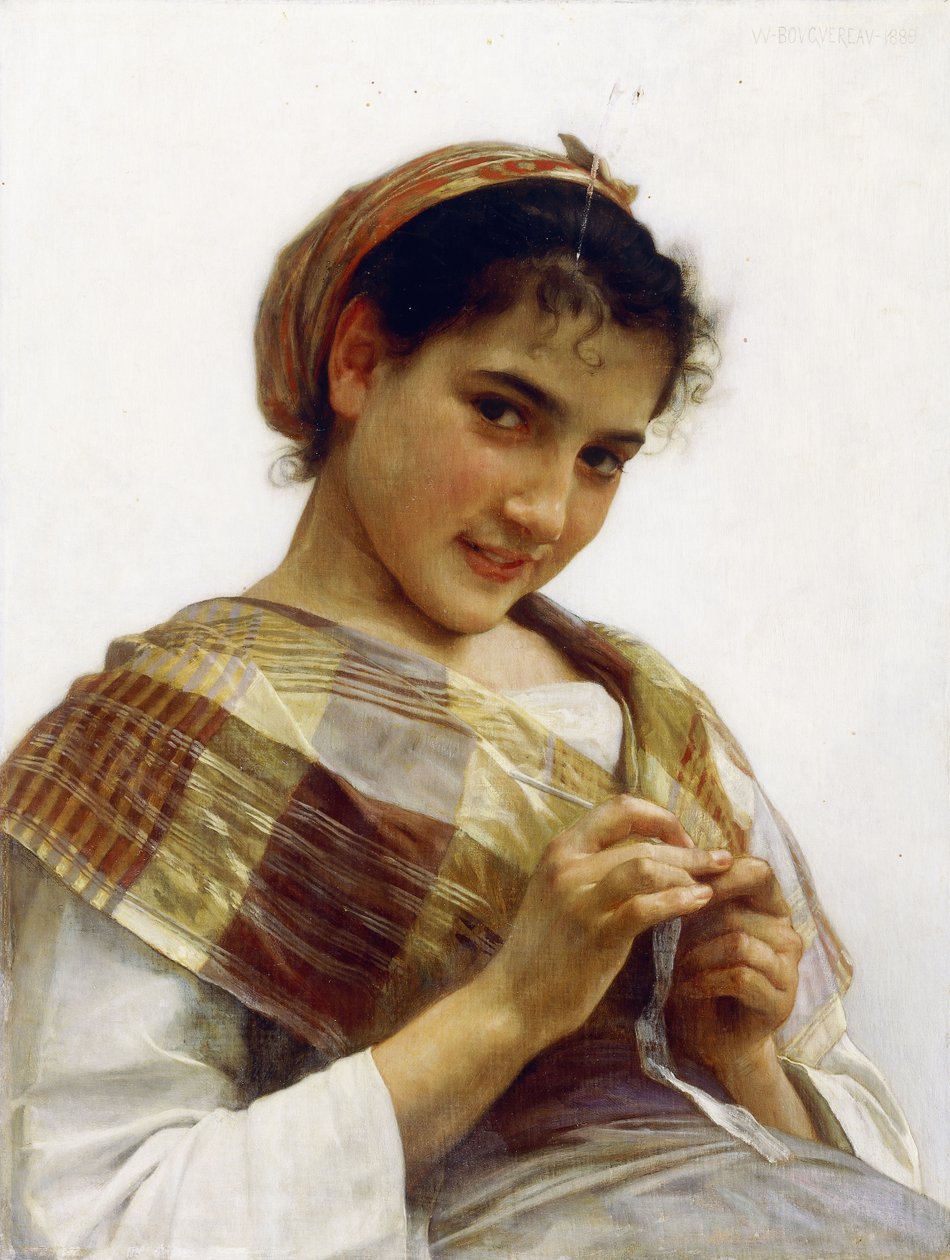 ブルトンの少女、1889年 作： ウィリアム・アドルフ・ブーグロー