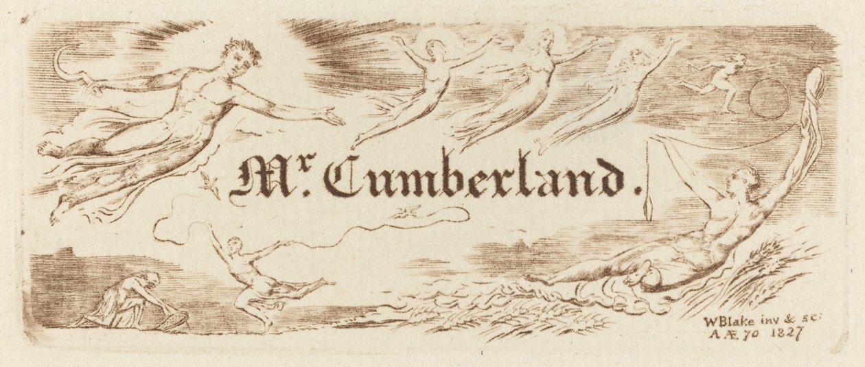ジョージ・カンバーランドのカード、1827年。 作： ウィリアム・ブレイク