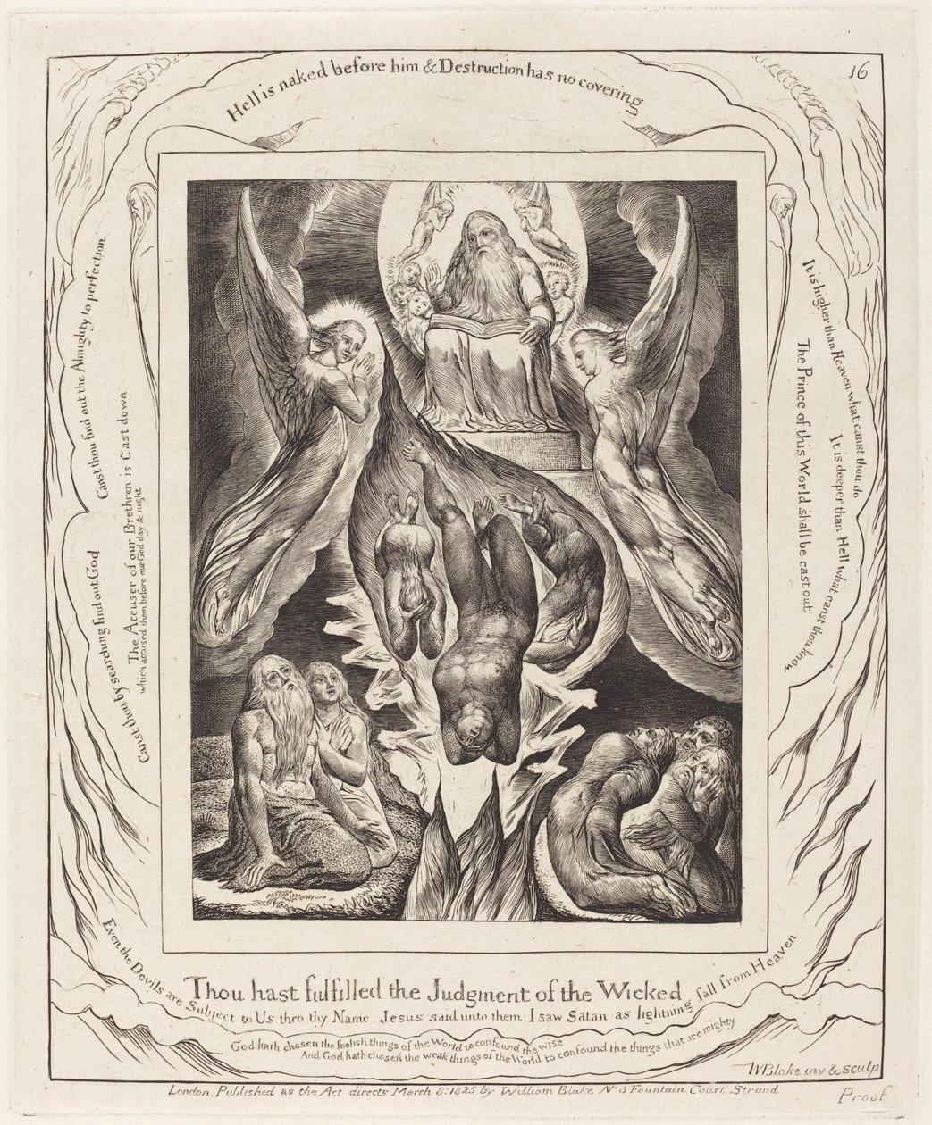 The Fall of Satan」（1825年）。 作： ウィリアム・ブレイク