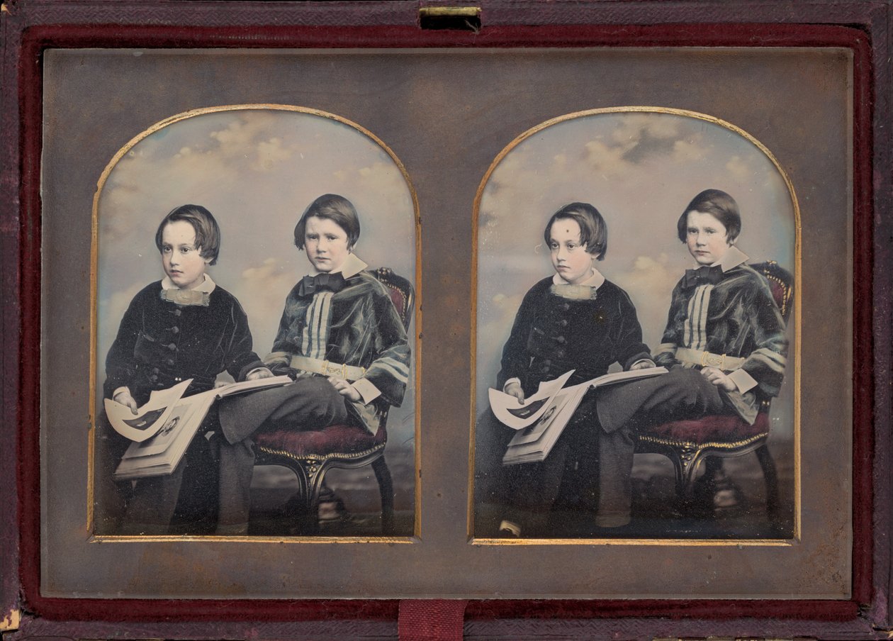 二人の少年の肖像、1850年代（写真） 作： ウィリアム・エドワード・キルバーン
