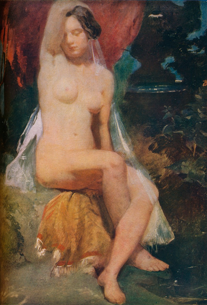 噴水の女性、c1840。 作： ウィリアム・エティ