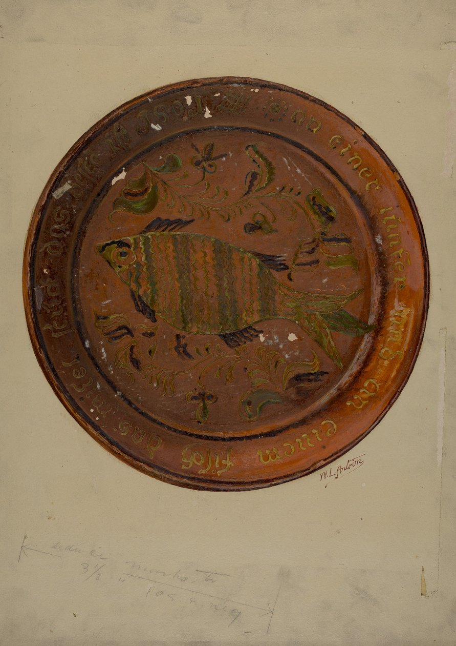 パ。German Dish, c. 1938. 作： ウィリアムLアントリム