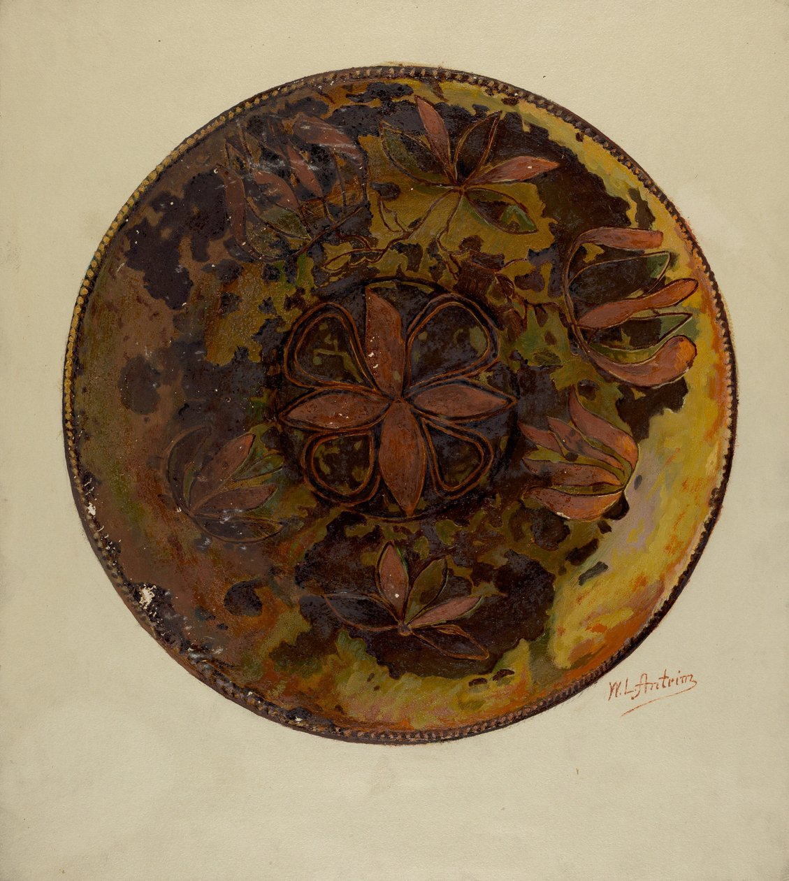 パ。German Plate, c. 1937. 作： ウィリアムLアントリム