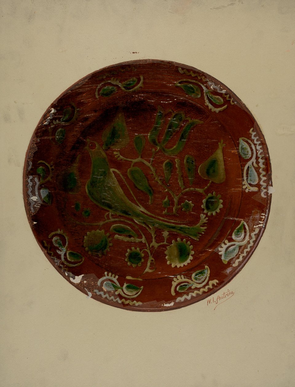 パ。German Plate, c. 1938. 作： ウィリアムLアントリム