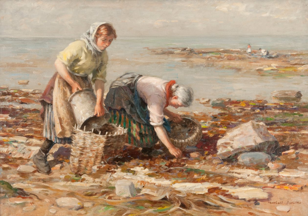 Mussel Gatherers（油彩・キャンバス 作： ウィリアム・マーシャル・ブラウン