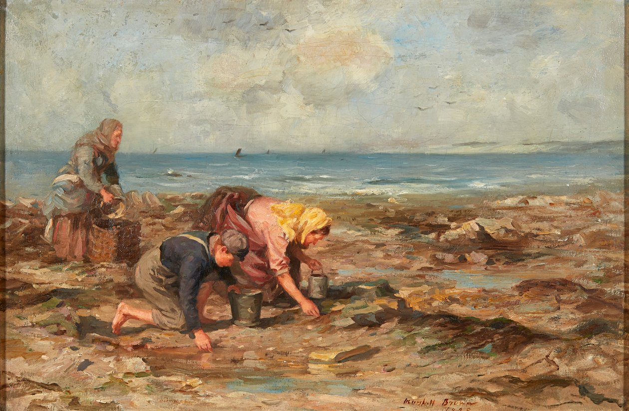 Mussel Gatherers (キャンバスに油彩) 作： ウィリアム・マーシャル・ブラウン