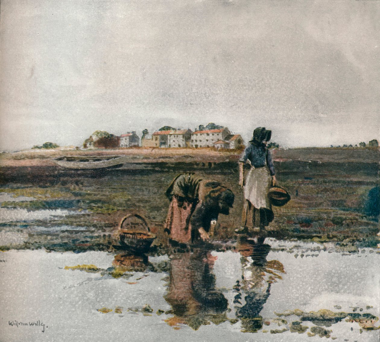 ムール貝狩り、c1908 作： ウィリアム・ページ・アトキンソン・ウェルズ
