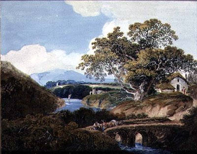 デボンシャーの風景」1780年頃（紙にガッシュ） 作： ウィリアム・ペイン