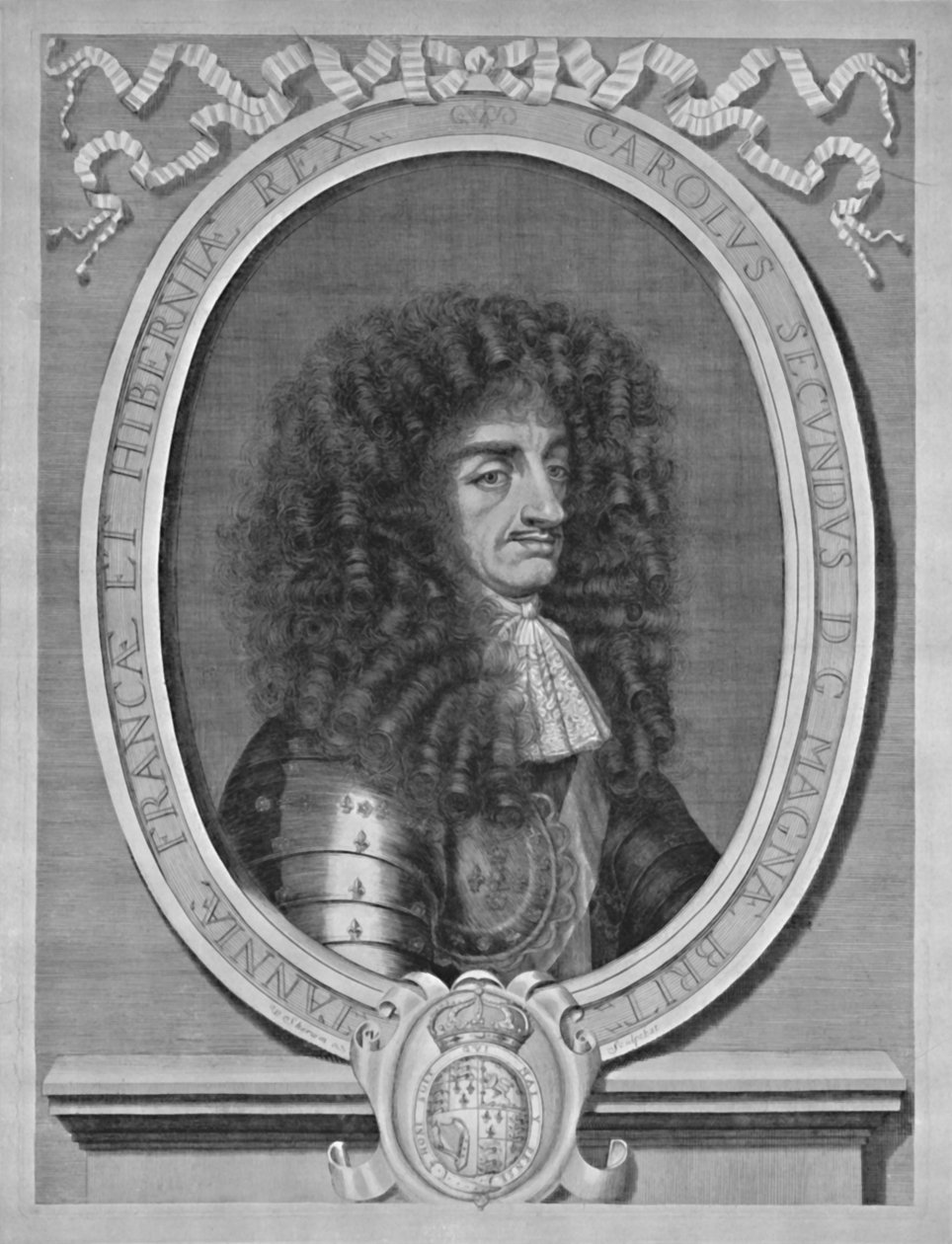 チャールズ2世の肖像、c1660-1685、1928 作： ウィリアム・シャーウィン