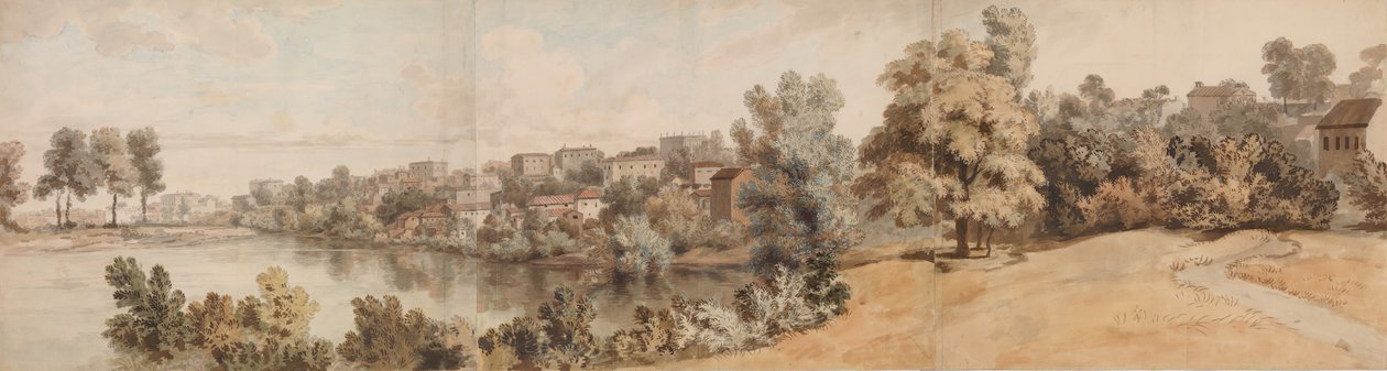 イタリア語川の風景、1750-60。 作： ウィリアム・タヴァナー