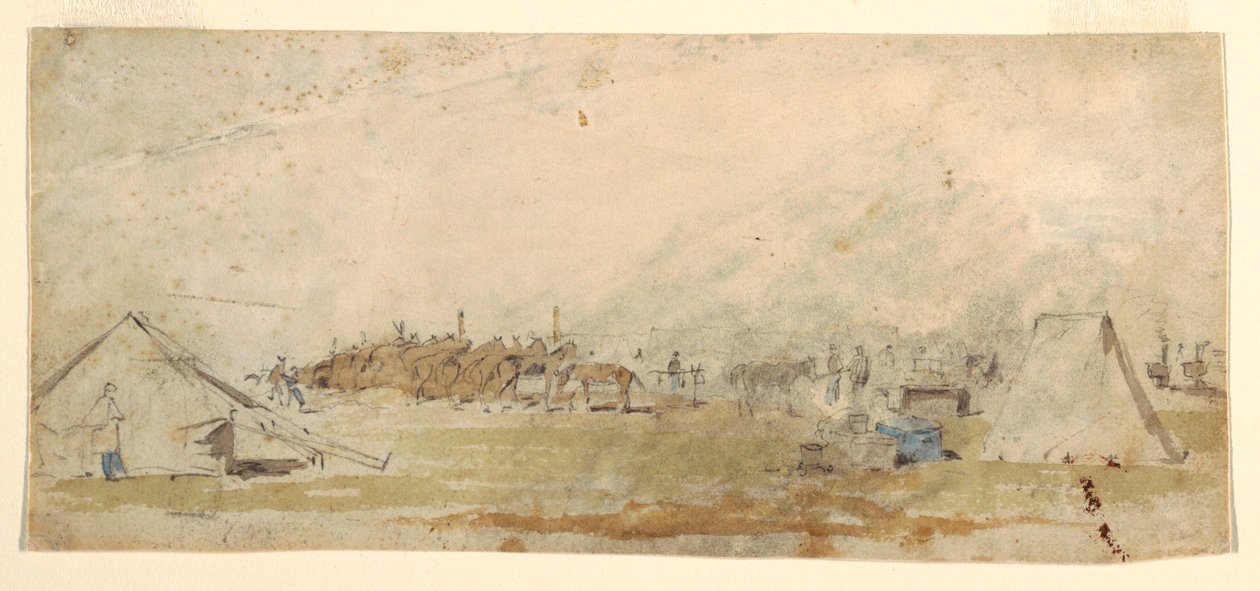 ドローイング、陸軍野営地、1862年 作： ウィンスロー・ホーマー