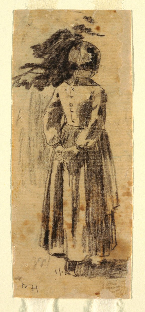ドローイング、少女、1874年頃 作： ウィンスロー・ホーマー