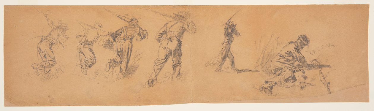 素描、兵士の研究、1863-65年 作： ウィンスロー・ホーマー