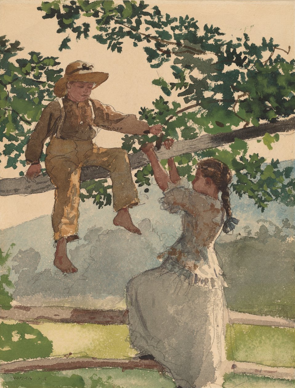 On the Fence, 1878. 作： ウィンスロー・ホーマー