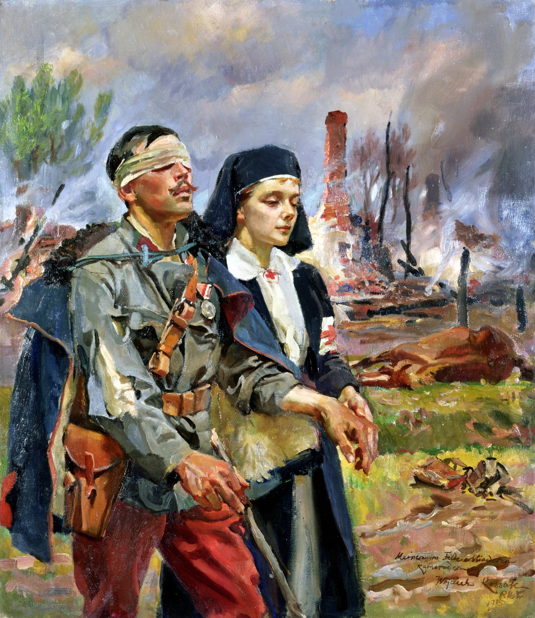 負傷した兵士、1915 作： ヴォイチェフコサック