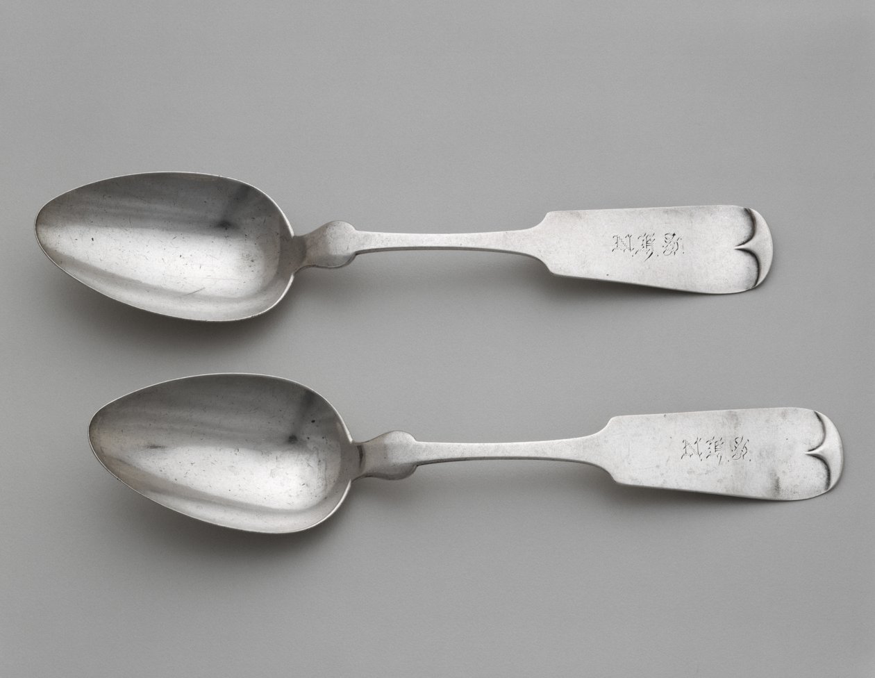 デザートスプーン、c。 1860-1870（シルバー） 作： ウッドとヒューズ