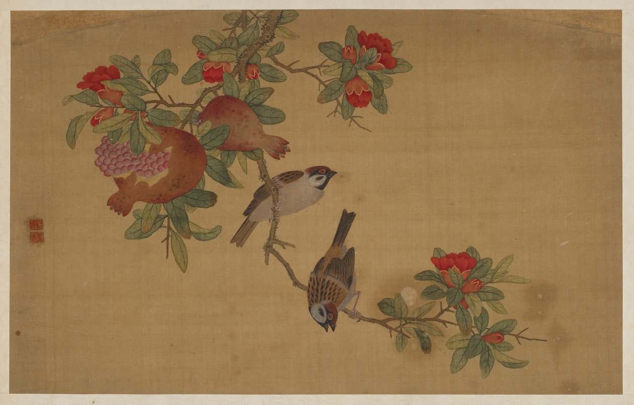 鳥・果実・花図 清時代・1741年 作： 呉張