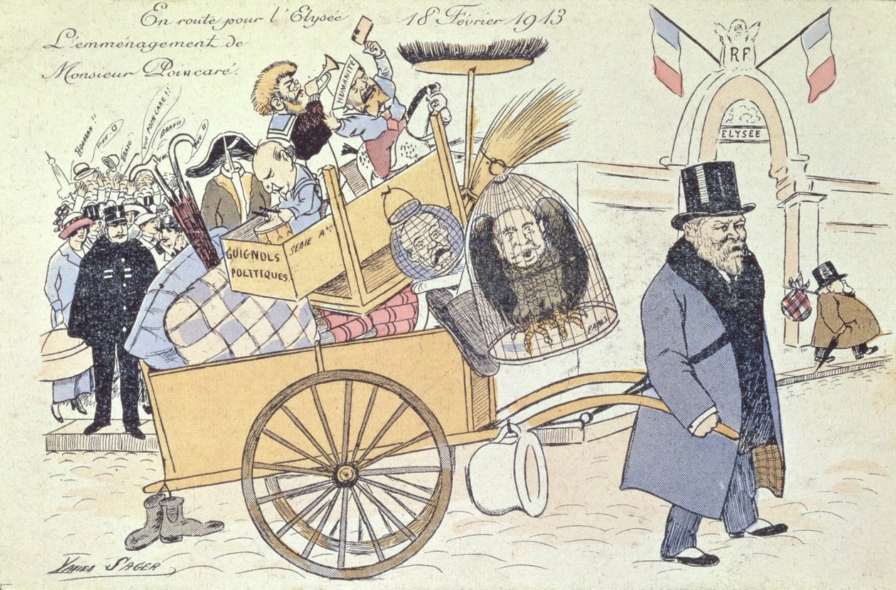 レイモンドポアンカレの似顔絵（1860〜1934年）、1913年2月、エリゼ宮殿に移動 作： ザビエル・セイガー