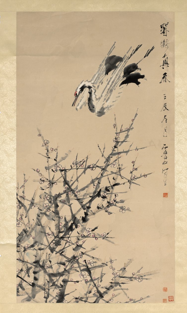 梅、鶴、春、清朝 作： スグ