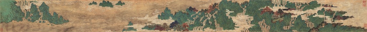 ゴールデングリーン山脈（紙にインクと色） 作： Yigui Zou
