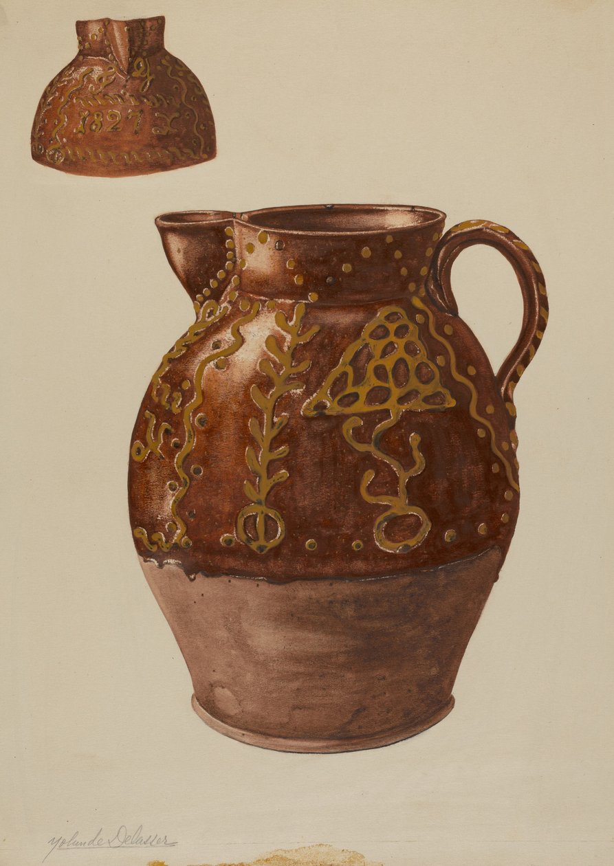 パ。German Pitcher, c. 1937. 作： ヨランデ・デラサー