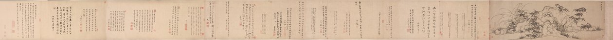 竹、岩、孤独な蘭、1271-1368。 作： 趙孟福
