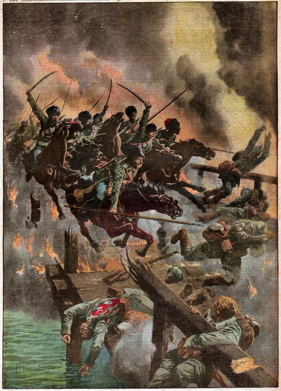Charge de cosaques russes.ロシアのコサックの攻撃。 作： フェルディナンド・ゲオルグ・ヴァルドミュラー
