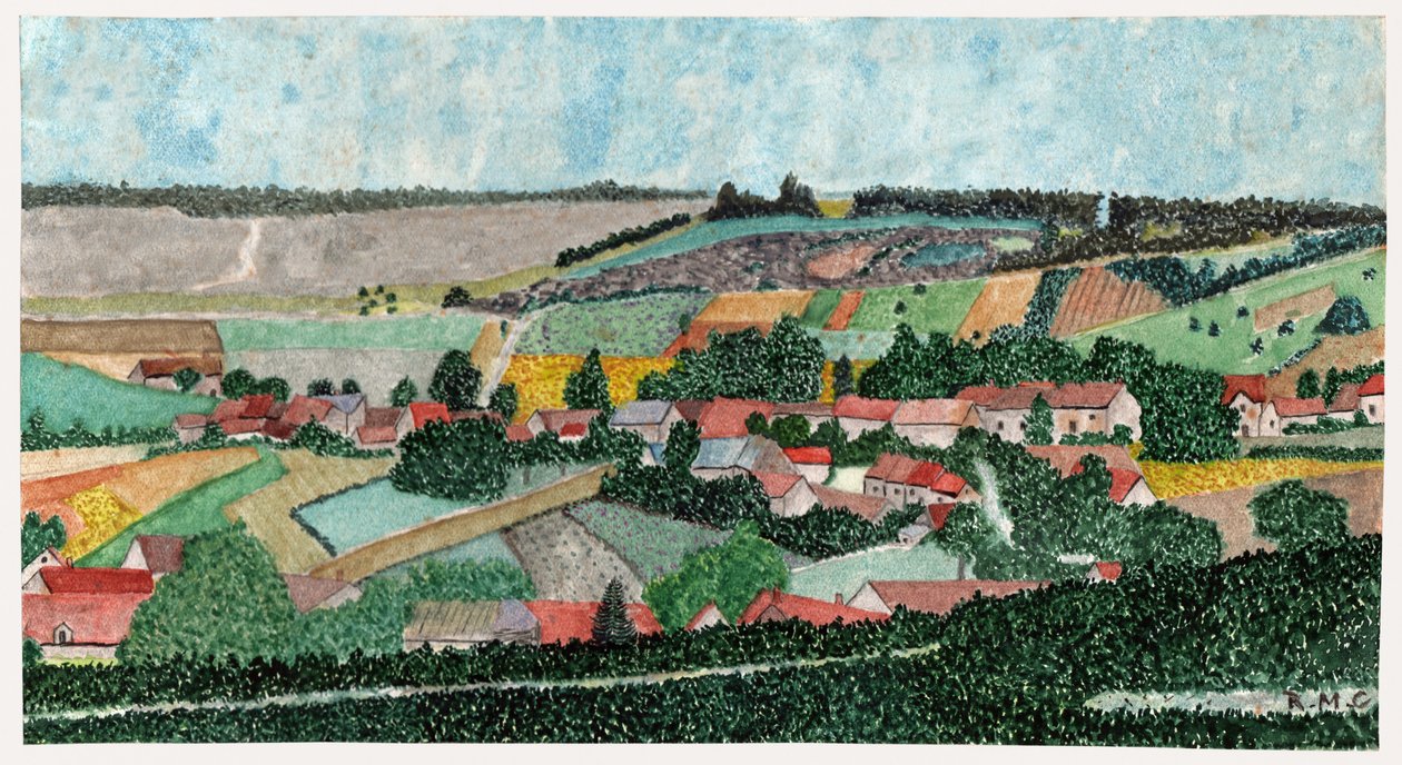 フランスの田舎の風景、1950年頃 作： 。 。