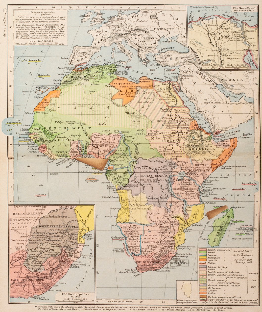 アフリカの分割を示す地図 作： 。 。