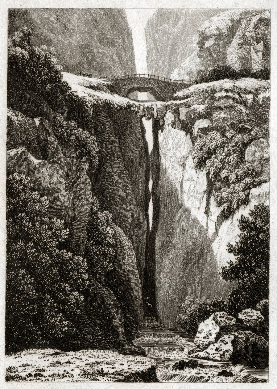 コロンビア、イコノンゾの自然橋。 約。 1840年（彫刻） 作： 。 。
