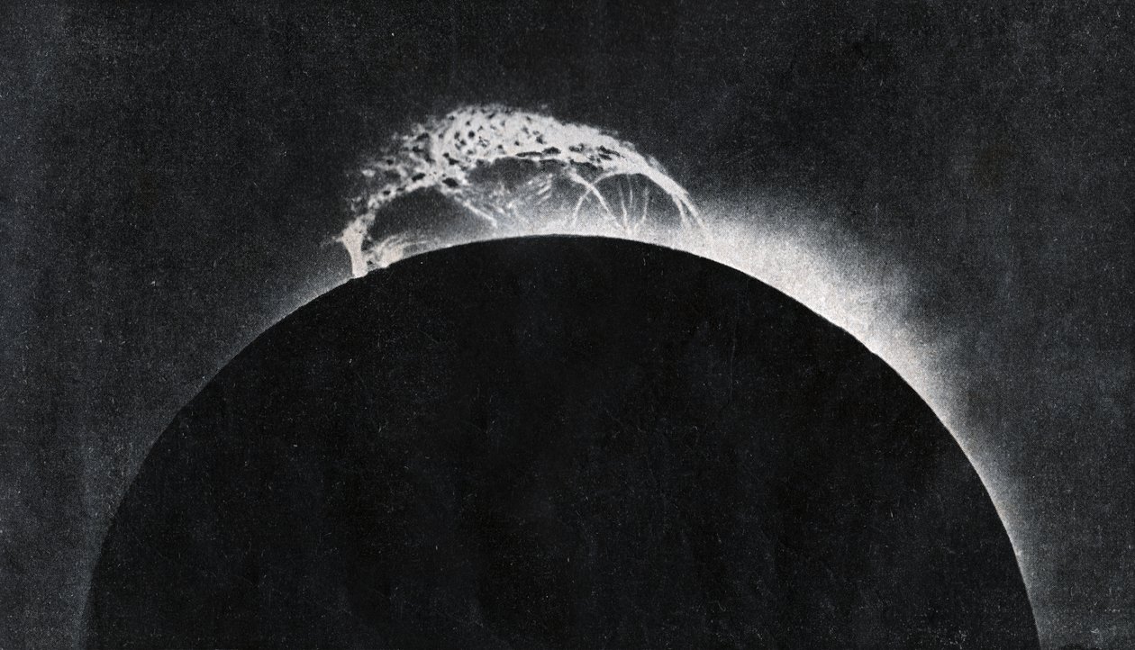 1929年に撮影された太陽の噴火。 (プリント) 作： 。 。