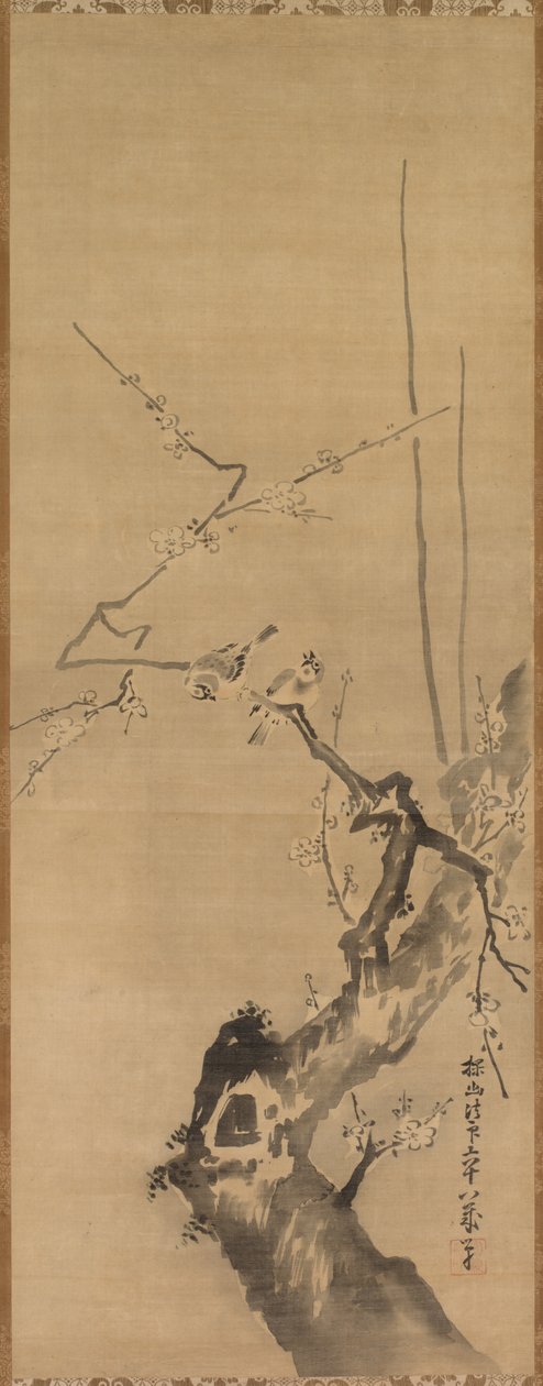 梅の花に雀 作： 狩野探幽によるもの