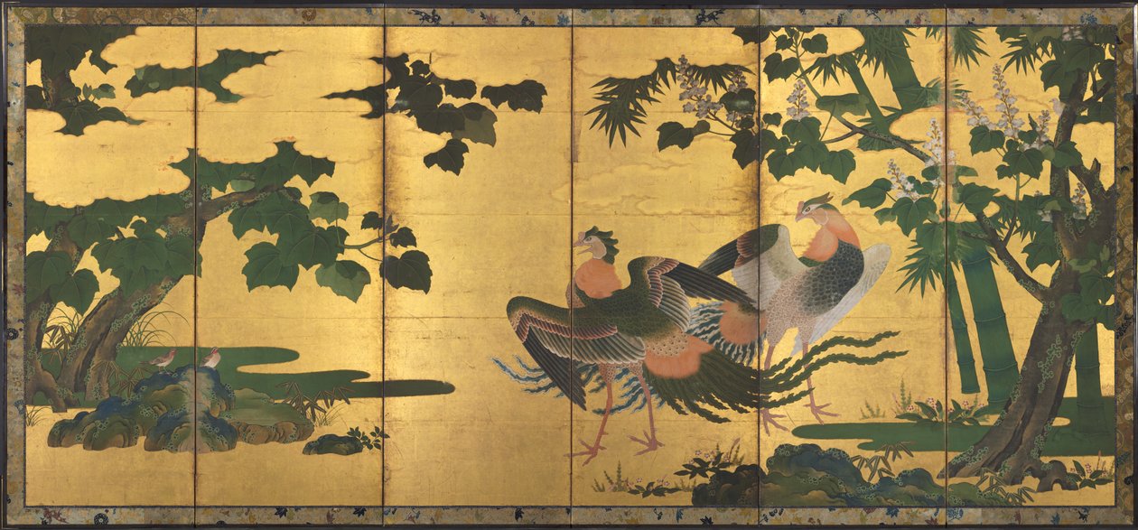 鳳凰と桐 作： 土佐光吉による