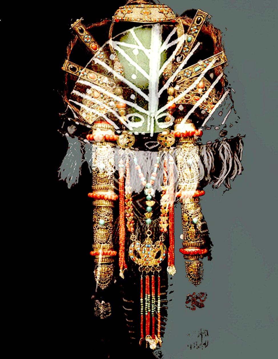 AFRICAN MASKS COLLAGE》2018年（ミクストメディア） 作： リンダ・アーサー