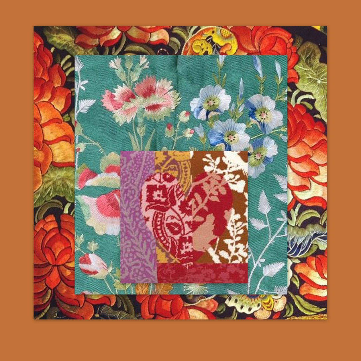 PRETTY FLORAL COLLAGE, 2018（ミクストメディア） 作： リンダ・アーサー